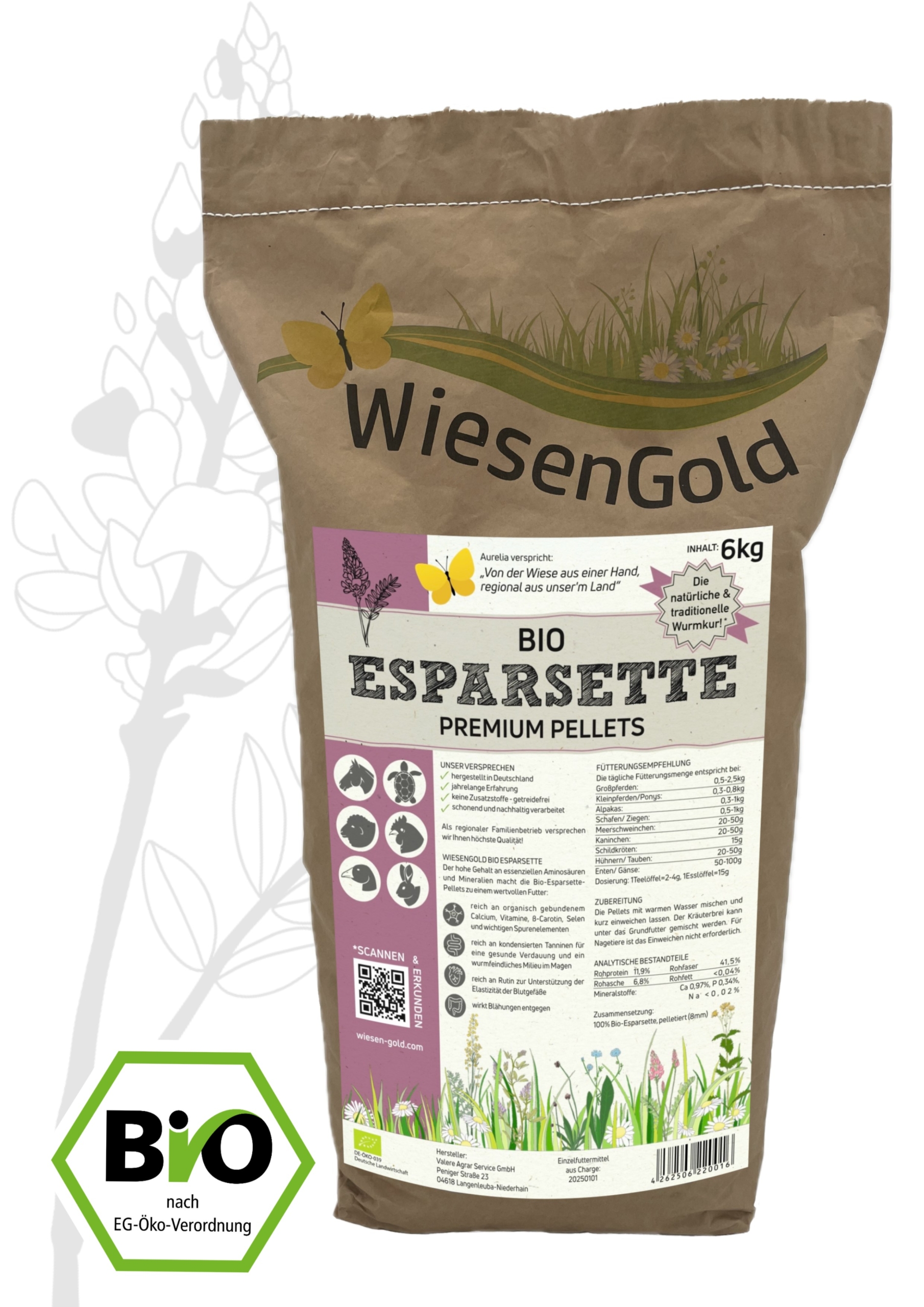 WiesenGold - BIO - Esparsette Pellets (6 kg)